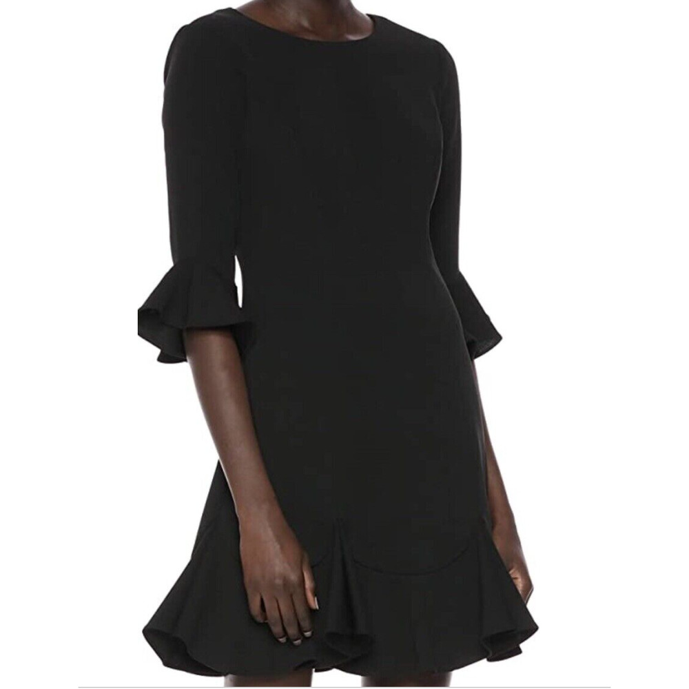 Adrianna Papell Black Long Sleeve Dress